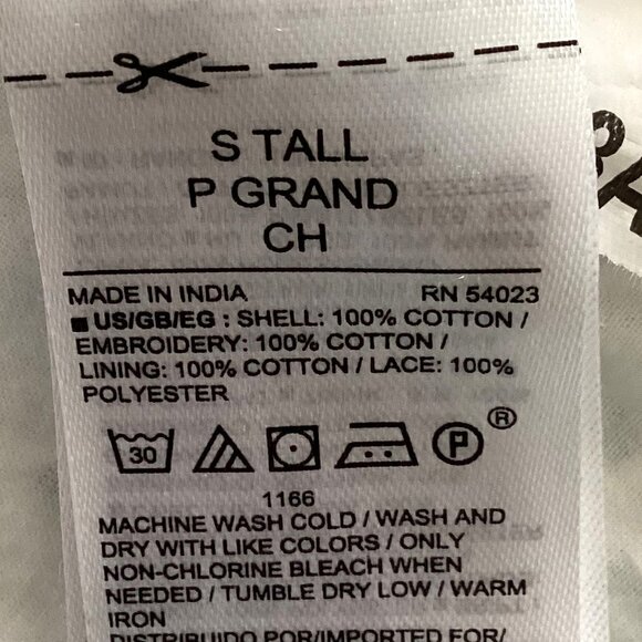 Gap Women's White Sleeveless Cotton Top Eyelet Lined Blouse Top Size S/P Tall - Picture 10 of 10